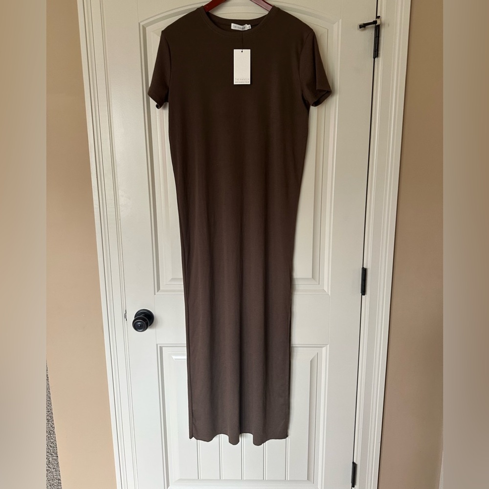 The hanger ribbed maxi slit dress